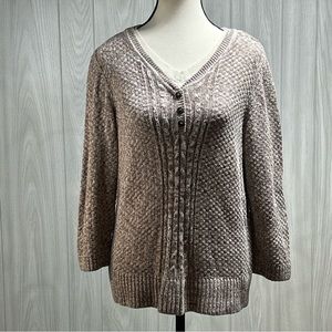 Christopher & Banks Layered Look V-Neck Sweater Size Large